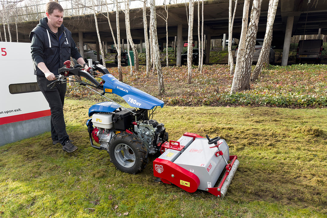 Tracmaster Ltd | ARTIO Lawn Scarifier attachment for BCS Two Wheel Tractors and Power Scythes - Pictured here on BCS 780HY