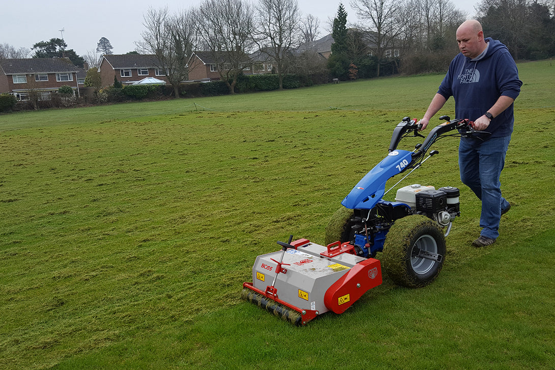 Tracmaster Ltd | ARTIO Lawn Scarifier attachment for BCS Two Wheel Tractors and Power Scythes - Pictured here on BCS 740