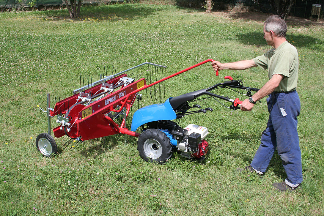 Repossi Hay Rake Attachment for BCS Two Wheel Tractors and Power Scythes